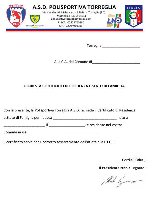Modulo Certificato Plurimo